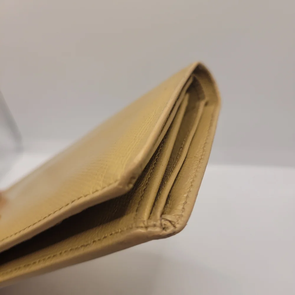 Chanel Leather Tan Long Bifold Vintage Wallet